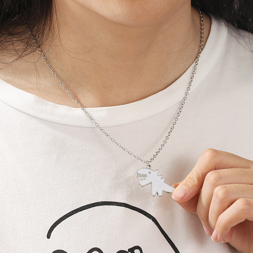 Wholesale Cartoon Animal Dinosaur Pendant Long Alloy Sweater Chain